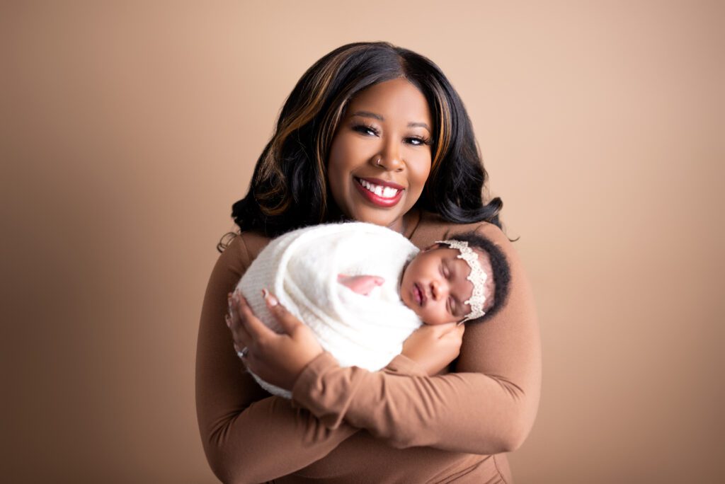 Mommy and baby portraits. Transition to motherhood can be challenging 